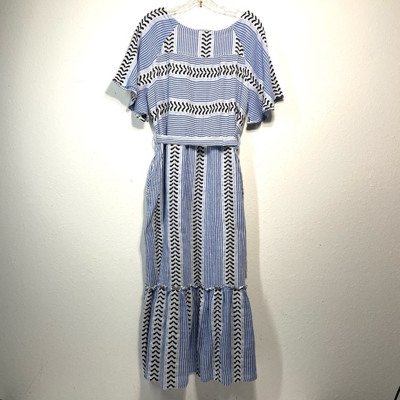 Lemlem Kesiti Butterfly Kaftan In Blue Medium P324 - Picture 4 of 10